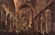GUARDI, Francesco Doge Alvise IV Mocenigo Appears to the People in St Mark's Basilica in 1763 Sweden oil painting reproduction